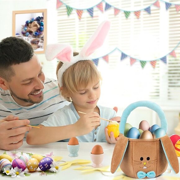 NEW Easter Basket for Kids Empty - Bunny Easter Buckets with Rabbit Ears - Picture 6 of 8